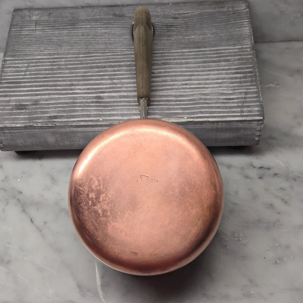 Vintage Revere‎ Ware 1 Quart Saucepan Pot Copper Bottom Clinton IL USA Pan 1801
